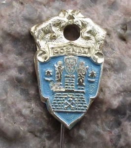 Vintage Poznan Polish City Heraldic Crest Official Poland Coat of Arms Pin Badge - Picture 1 of 3