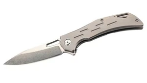 CUCHILLO DE RESCATE PLEGABLE DE BOLSILLO DE UNA MANO HERBERTZ / TITANIO / ACERO INOXIDABLE **NUEVO** - Imagen 1 de 2