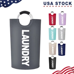 90L Large Laundry Basket Collapsible Laundry Bag Freestanding Tall Clothes Hampe - Picture 1 of 13