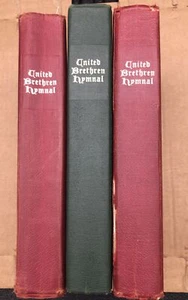 Lot of 3 United Brethren Hymnal 1970s Dark Red Hardcover/Green Hardcover - Picture 1 of 17