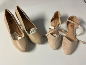 2 Zapatos planos nuevos talla 10 Trary para mujer tacones altos desnudos y ballet Mary Jane - Imagen 1 de 10