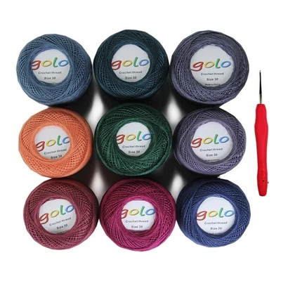Hilo de ganchillo Golo talla 30 hilo de bordar 10gx9 para tejer a mano y manualidades Foto 1 de 4