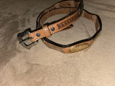 Cinturón concho para mujer Nocona marrón de cuero tostado a mano talla 34 occidental Foto 1 de 4