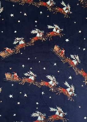JO-ANN ❄️Joann Fabrics Santa Sleigh Anti Pill Plush Fleece Fabric 60" Wide by the yard