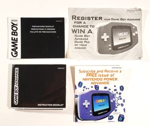 Nintendo Game Boy Advance Handheld System GBA Instruction Manual & Inserts Only - Picture 1 of 6