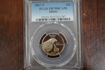 2007-S IDAHO PROOF QUARTER 25c PCGS PR70DCAM - Image 1 of 4