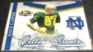 2008 Donruss Threads College Greats Dave Casper #CG-1 Notre Dame Raiders SP Rare - Picture 1 of 3