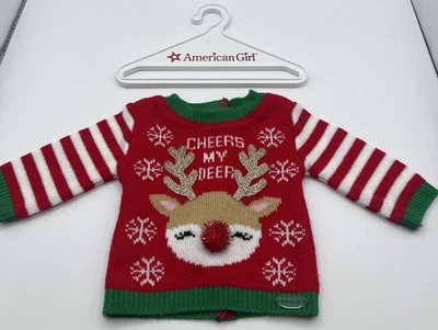 ¡Solo suéter! ¡Nuevo! Suéter de Navidad American Girl Doll Silly Rudolph Reindeer Foto 1 de 4
