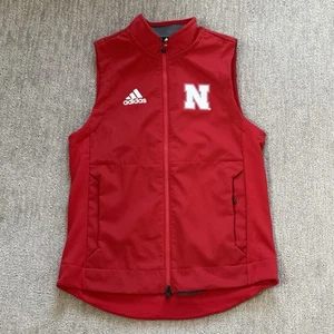 adidas Nebraska Huskers Game Mode Full-Zip Vest GE6277 Men's M Red - Picture 1 of 15