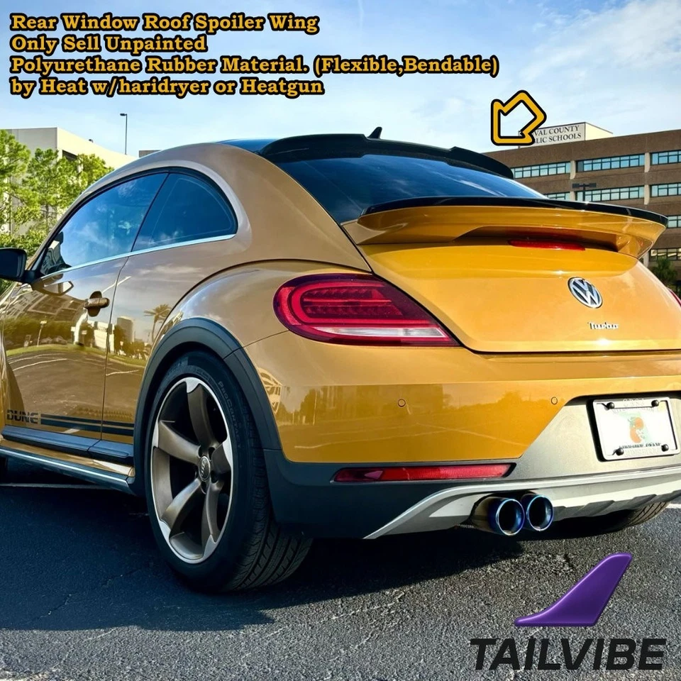 380RG Rear Window Roof Spoiler Wing Fits 2011~2018 Volkswagen Beetle A5 Coupe - Image 1 of 4