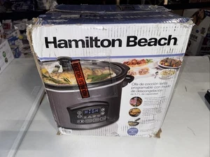 Hamilton Beach Sbrinamento Programmabile Slow Cooker, Sonda di Temperatura, 6 Quart - Foto 1 di 4