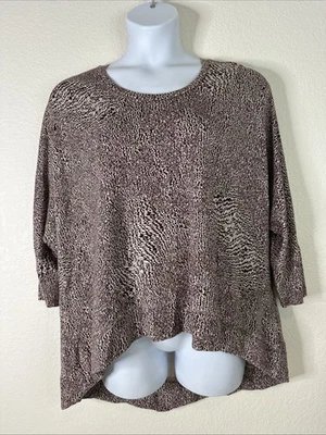 Melissa McCarthy Seven7 Mujer Talla Grande 2X Marrón Alto Alto Tejido Pesado Top Manga 3/4 Foto 1 de 4