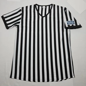 VTG Samuel Adams XL Referee Shirt or Halloween Costume Black and White Striped - Picture 1 of 10