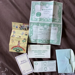Cabbage Patch Kinder Vintage Coleco Junge Geburtsurkunde Barlow Bryan - Bild 1 von 18