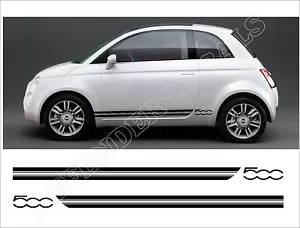 Fiat 500 Stripes Abarth Racing Decals Sticker Set aufkleber adesivi autocollant - Imagen 1 de 1