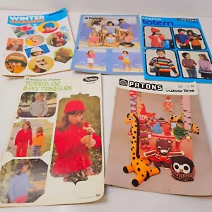 Patons Knitting Patterns Toys Dog Coats Winter Warmers Hats Gloves Scarves Kids - Picture 1 of 23