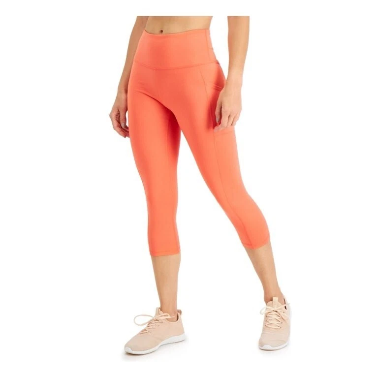Ideology Compression High-Rise Side-Pocket Cropped Leggings Guava Flow XS #2212
