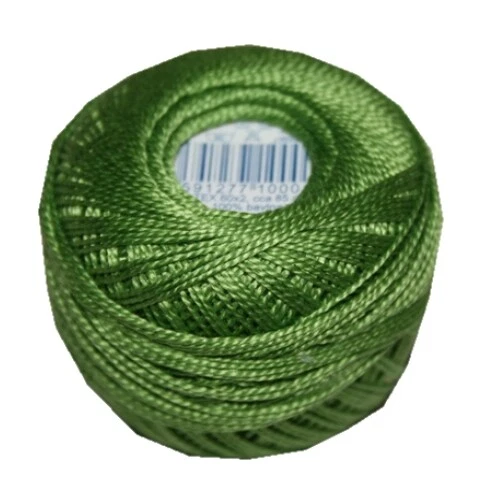 (0,06€/m) PERLOVKA Kreuzstichgarn Baumwolle Perlgarn 10g 85m grün (6162) - Bild 1 von 1