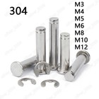304 Stainless Steel Flat Head Grooved Pin With Retaining Ring M3 M4 M5 M6 M8-M12