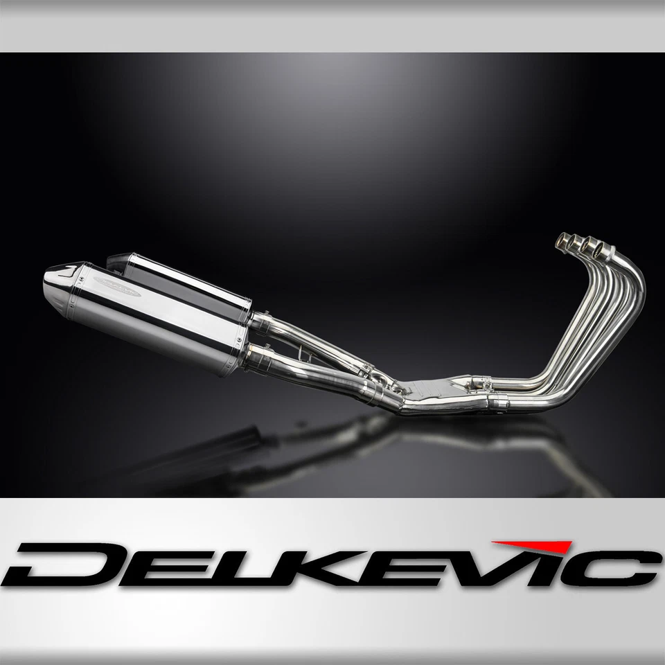 Silenciadores de acero inoxidable TriOval Yamaha FJ1100 1984-1985 Delkevic escape completo 4-2 13" Foto 1 de 4