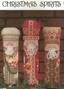 Patrones de punto de cruz de papel perforado Christmas Spirit cubierta de botella vacaciones L56 - Imagen 1 de 2