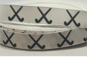 Field Hockey Ribbon - 7/8" Grosgrain Ribbon - Sports Ribbon - Field Hockey - Picture 1 of 1