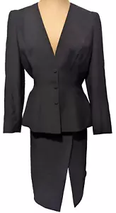 Vintage THIERRY MUGLER Struktur SCHWARZ Power ROCK ANZUG Paris Frankreich Gr. 40 / US 8 - Bild 1 von 8
