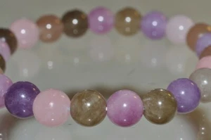 7.2" 8mm Distinctive~Muti-Hue RAINBOW TOURMALINE Stretch Bracelet - E1337 - Picture 1 of 10