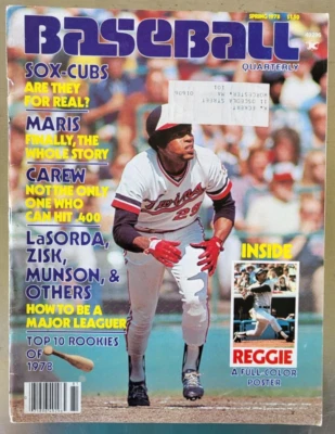 Póster de Reggie Jackson de revista trimestral de béisbol primavera 1978 Foto 1 de 4