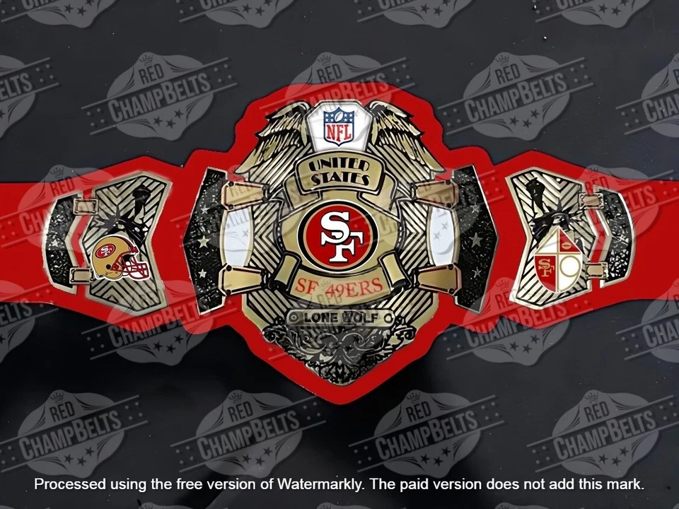 Cinturón de Campeonato de la NFL San Francisco 49ERS tamaño adulto 2 mm latón Foto 1 de 1