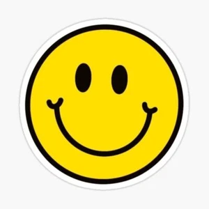 Yellow Smiley Face Sticker - Picture 1 of 3