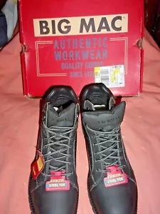 Neu mit Karton Herren Big Mac Stahlkappe Schnürung Arbeitsstiefel BM Benton Schwarz Größe 12 M - Bild 1 von 5