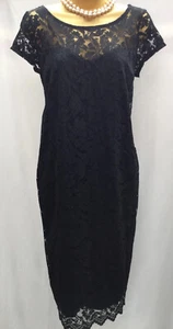 New Next Maternity Size 8 Black Lace Floral Midi Dress Day Evening Party - Picture 1 of 12