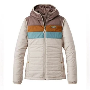L.L. Bean Women's Mountain Classic Puffer Jacket, Colorblock Taupe Brown/Gray XL - Picture 1 of 15