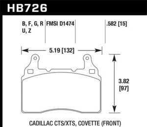 Hawk Performance HB726Z.582-BJ Performance Ceramic Disc Brake Pad - Picture 1 of 4