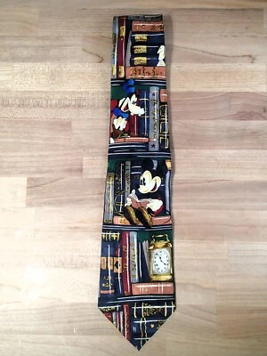 Gravata masculina Van Heusen Mickey Mouse Donald Duck 57" 100% seda vintage - Imagem 1 de 2