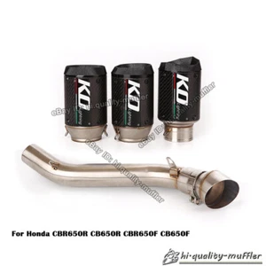 Silenciador de eslabón de tubo medio de escape fibra de carbono para Honda CBR650R CB650R 2019-2022 - Imagen 1 de 11