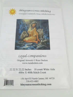 Shinysun LOYAL CAMPANIONS wolf Native American Counted Cross Stitch Pattern Only - Image 1 of 2