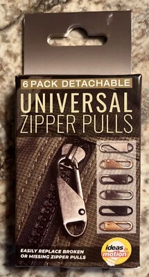 6 Pack Detachable Universal Zipper Pulls Replacement Pulls Variety Easy Use NIB - Image 1 of 4
