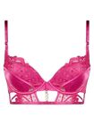 Ann Summers The Encore Padded Plunge Underwired Bra Bright Pink