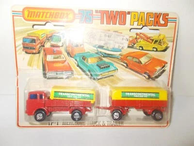 MATCHBOX TP1 TWO PACK MERCEDES TRUCK AND TRAILER MOC - Image 1 of 4