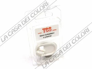 GANCI ADESIVI IN PLASTICA - 1 CONFEZIONE DA 2 PEZZI - COLORE BIANCO - Imagen 1 de 1