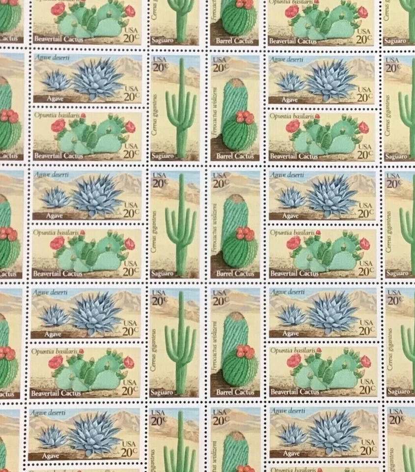 #1942-45 Desert Cactus Plants full mint sheet of 40 stamps MNH OG - Image 1 of 1