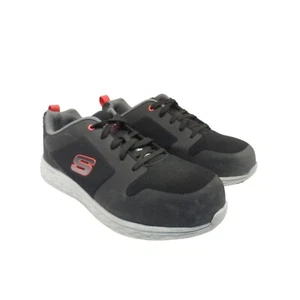Zapatos de seguridad Skechers para hombre 99992002 punta de aluminio placa de acero negro rojo talla 11M - Imagen 1 de 7
