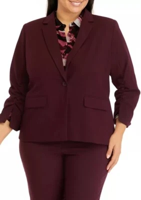NUEVO CONJUNTO TRAJE BLAZER PANTALÓN CHAQUETA PROFESIONAL PÚRPURA CALVIN KLEIN TALLA 16 W MUJER $258 Foto 1 de 4