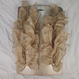 Decorative Bows Jaclyn Smith Collection Glimmer & Glisten 12 Gold Mesh Kmart  - Picture 1 of 5