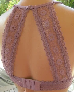 Victorias Secret bralette M sleep bra wire free racer back plunge violet berry - Picture 1 of 2
