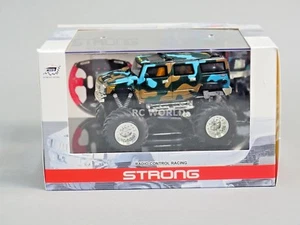 RC 1/43 Radio Control RC Micro Monster Truck HUMMER w/ LED Lights Blue Camo - Picture 1 of 12