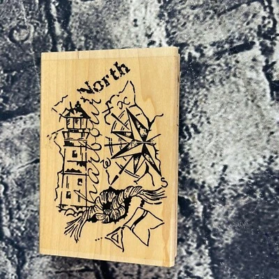 Stampendous Rubber Stamp LIGHTHOUSE COLLAGE XXP003 travel nautical sea - Image 1 of 4
