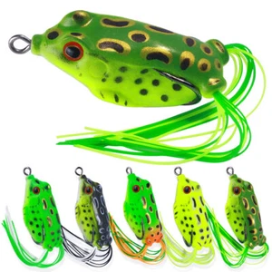 5pcs/set Large Frog Topwater Soft Rubber Fishing Lures Bait Crankbaits 3 Size - Picture 1 of 12